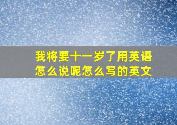 我将要十一岁了用英语怎么说呢怎么写的英文