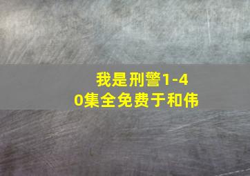 我是刑警1-40集全免费于和伟