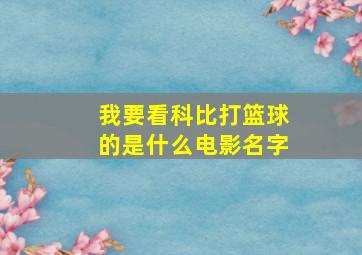 我要看科比打篮球的是什么电影名字