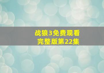 战狼3免费观看完整版第22集