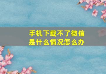 手机下载不了微信是什么情况怎么办