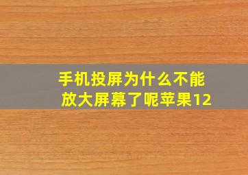 手机投屏为什么不能放大屏幕了呢苹果12