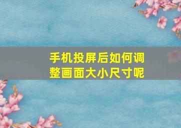 手机投屏后如何调整画面大小尺寸呢