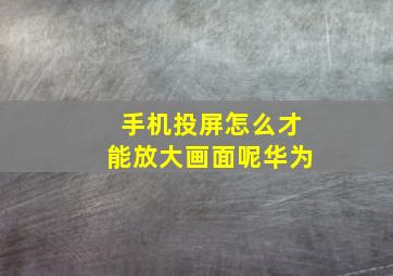 手机投屏怎么才能放大画面呢华为