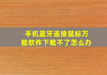 手机蓝牙连接鼠标万能软件下载不了怎么办