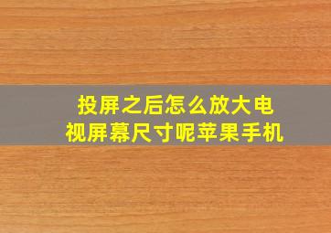 投屏之后怎么放大电视屏幕尺寸呢苹果手机