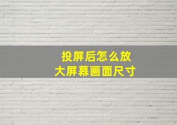 投屏后怎么放大屏幕画面尺寸