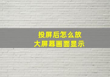 投屏后怎么放大屏幕画面显示