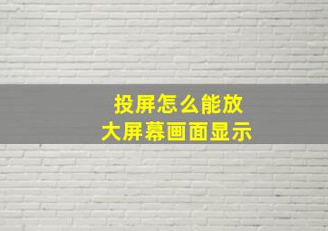 投屏怎么能放大屏幕画面显示