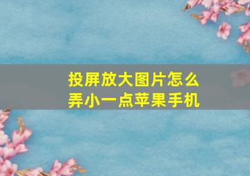 投屏放大图片怎么弄小一点苹果手机