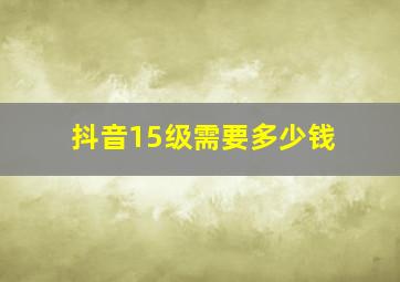 抖音15级需要多少钱