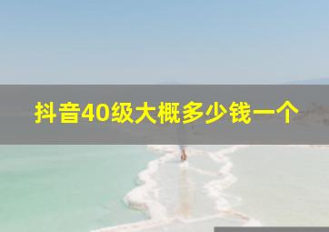 抖音40级大概多少钱一个