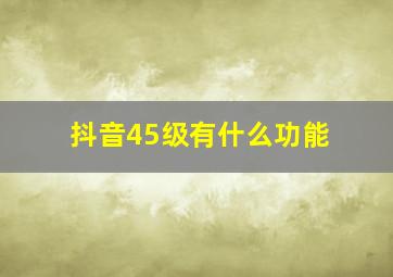 抖音45级有什么功能