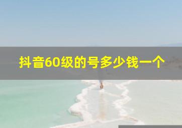 抖音60级的号多少钱一个