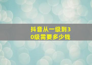 抖音从一级到30级需要多少钱