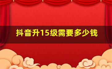 抖音升15级需要多少钱