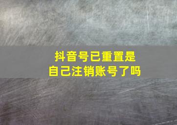 抖音号已重置是自己注销账号了吗