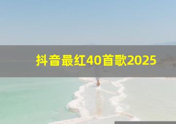 抖音最红40首歌2025