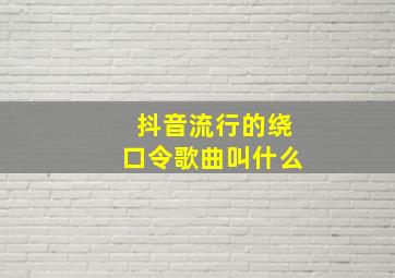 抖音流行的绕口令歌曲叫什么