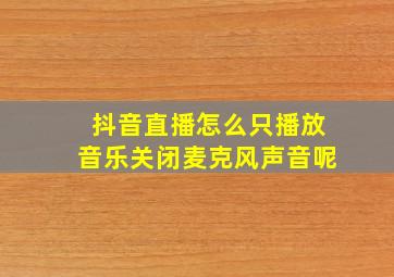 抖音直播怎么只播放音乐关闭麦克风声音呢