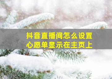 抖音直播间怎么设置心愿单显示在主页上