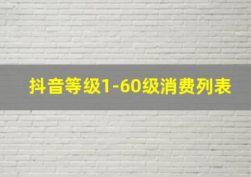 抖音等级1-60级消费列表