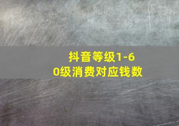 抖音等级1-60级消费对应钱数