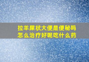 拉羊屎状大便是便秘吗怎么治疗好呢吃什么药