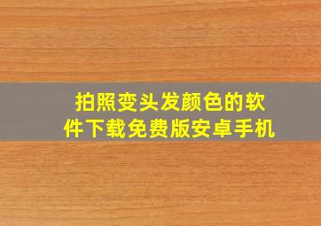 拍照变头发颜色的软件下载免费版安卓手机