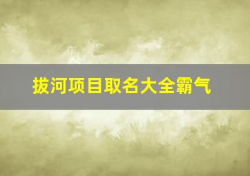 拔河项目取名大全霸气