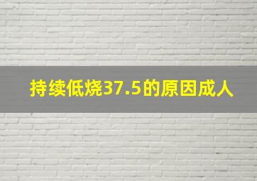 持续低烧37.5的原因成人