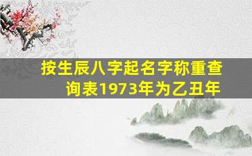 按生辰八字起名字称重查询表1973年为乙丑年