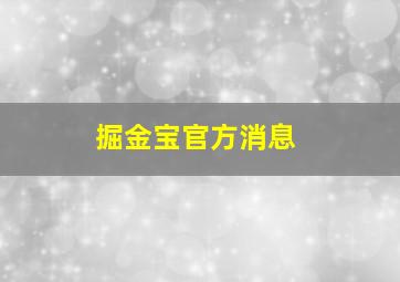 掘金宝官方消息