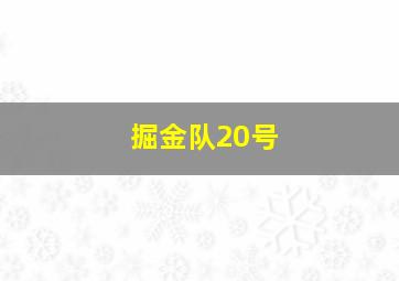 掘金队20号