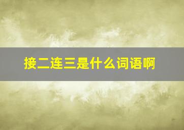 接二连三是什么词语啊