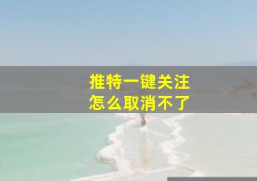 推特一键关注怎么取消不了