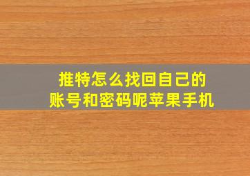 推特怎么找回自己的账号和密码呢苹果手机