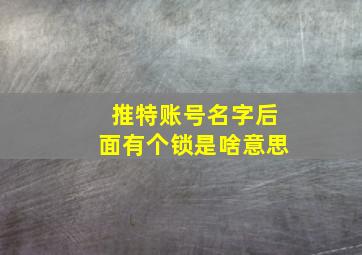 推特账号名字后面有个锁是啥意思