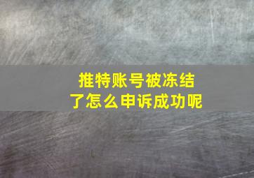 推特账号被冻结了怎么申诉成功呢