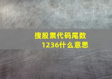 搜股票代码尾数1236什么意思