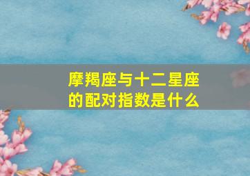 摩羯座与十二星座的配对指数是什么