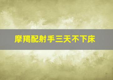 摩羯配射手三天不下床