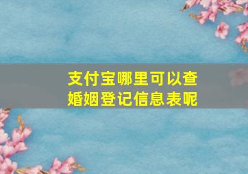 支付宝哪里可以查婚姻登记信息表呢