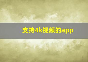 支持4k视频的app