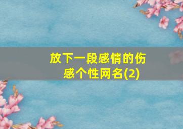 放下一段感情的伤感个性网名(2)