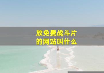 放免费战斗片的网站叫什么