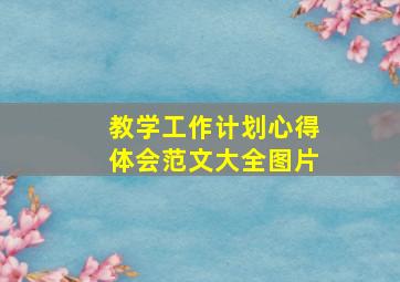 教学工作计划心得体会范文大全图片