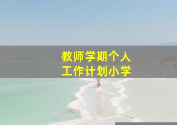 教师学期个人工作计划小学