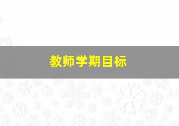 教师学期目标