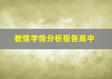 教情学情分析报告高中